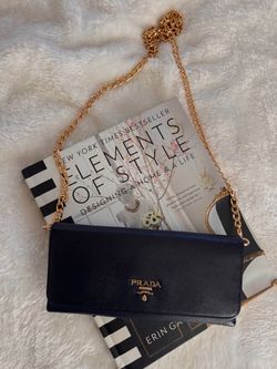Authentic Prada Saffiano Leather Wallet On Chain