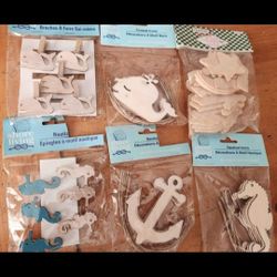 6 Wood Craft Pieces