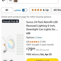 Sunco 24 Pack Retrofit LED  Recessed Lighting 