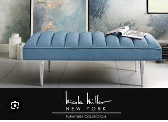 Nicole miller velvet bench   Chrome legs. See specs. Excellent condition.