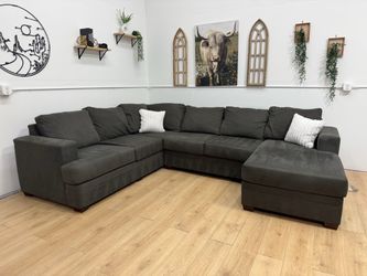 Living Spaces Gray Sectional Couch - Free Delivery