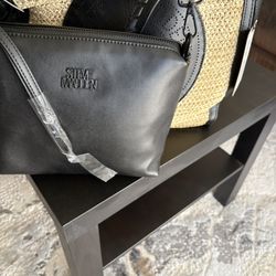 Brand New Raffia/Black Tote