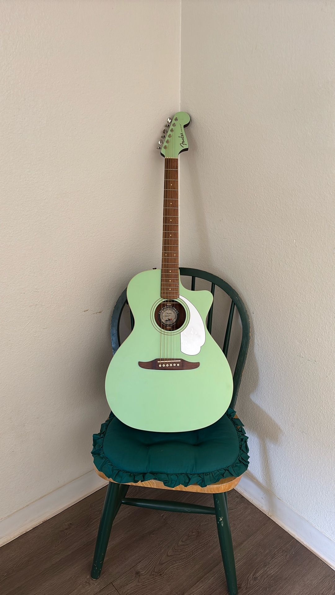 Surf Green Fender Newporter Acoustic Electric Guitar