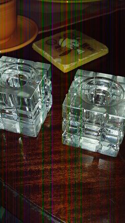CRYSTAL CANDLE HOLDERS