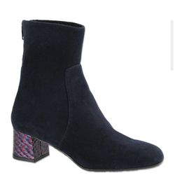 Ron White Odelia Square Toe Booties Shoes French Navy US 6.5 / EU 37 - Retail $595 - MADE IN ITALY