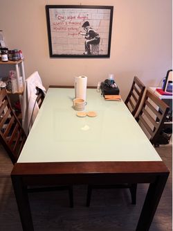 Glass Dining table + chairs