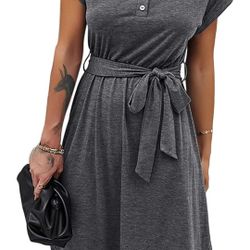 ZESICA Women's Summer Tunic Dress Sm