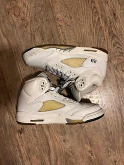 Jordan 5 metallic white
