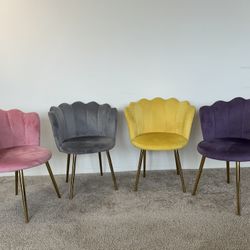 Velvet Shell Accent Chairs