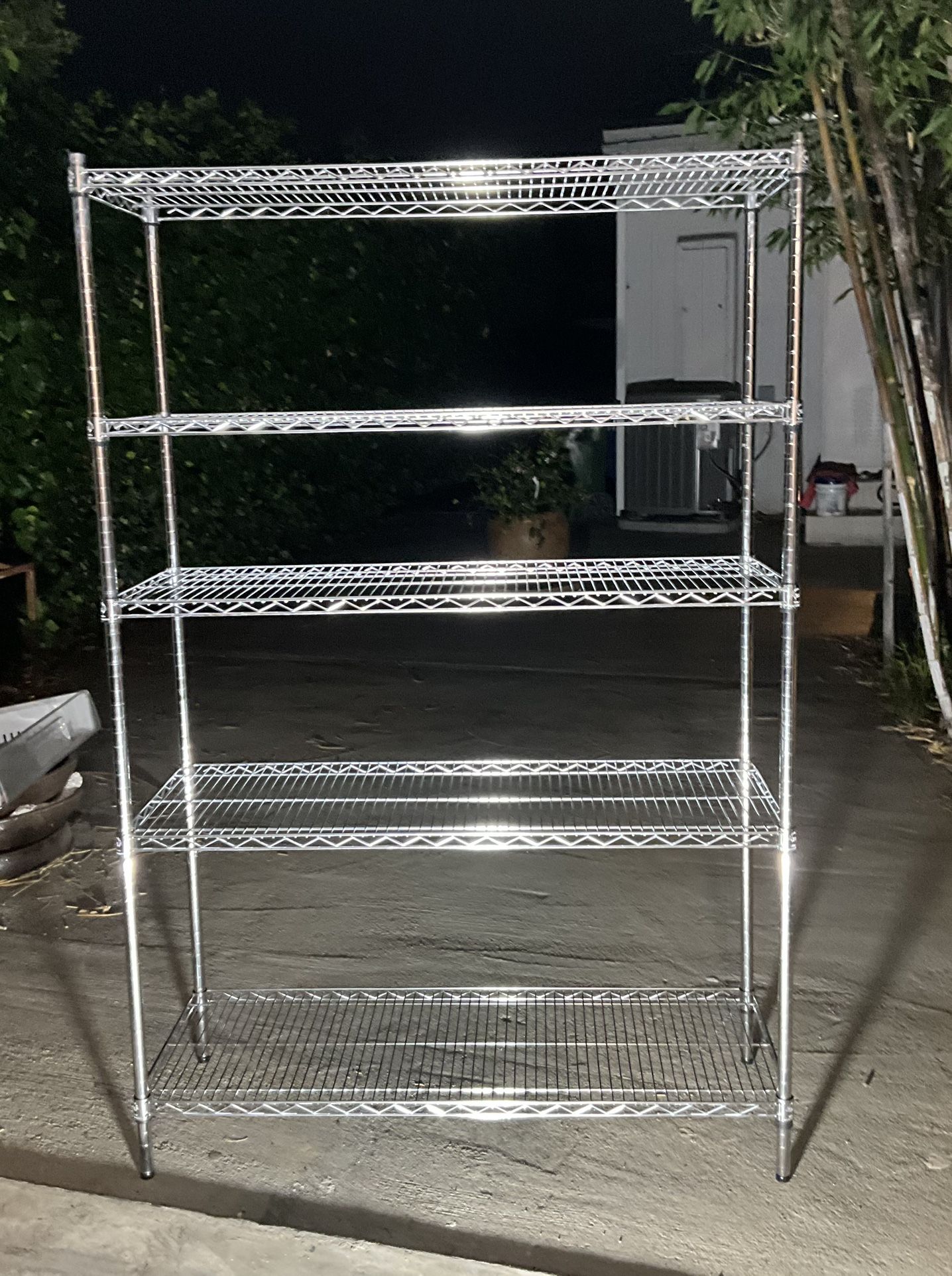 Muscle Rack 5-Tier Chrome Utility Shelving Unit 72"H x 48"W x 18"D