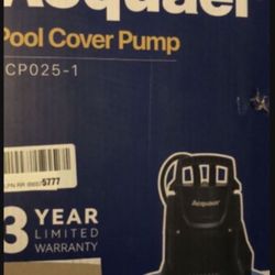 Acquaer 1/4 HP Automatic Swimming Pool Cover Pump, 115 V Submersible with 3/4” Check Valve Adapter & 25ft Power Cord, 2250 GPH Water Removal for Pool,