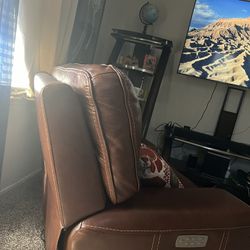 Leather Reclining Sofa And Chair 