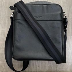 Coach Black leather messenger bag
