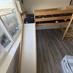 Sturdy Twin Sized Loft Bed W/Slide