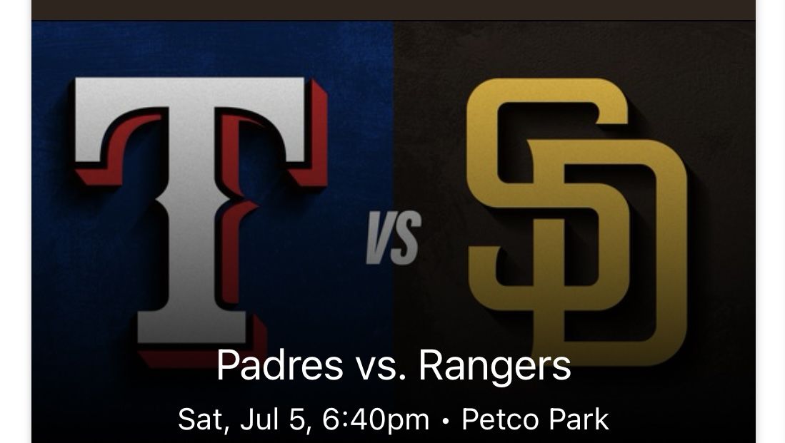Padres / Rangers Tickets