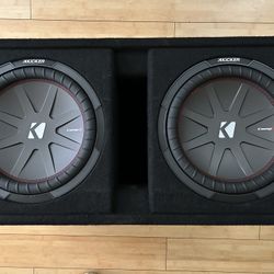 Kicker 48DCWR122 COMPR12 2000W 12"  Car Audio Subwoofers+Vented Sub Box Enclosure