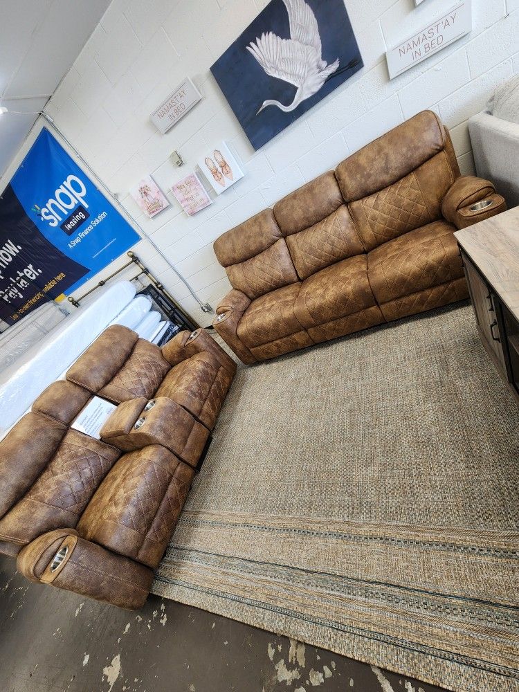 Sofa And Loveseat Recliner New $1490 Cash Or $10 Down
