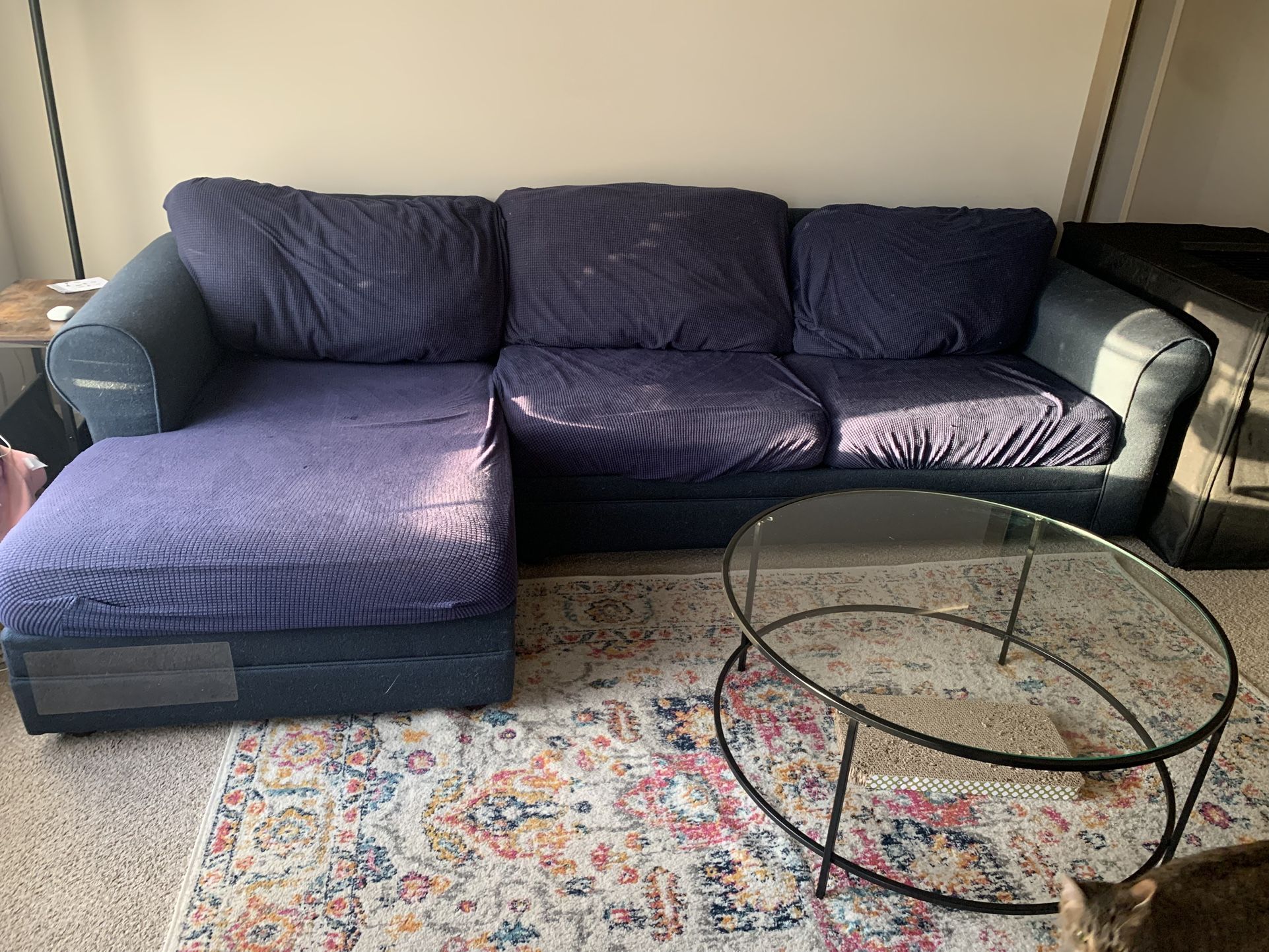 Navy blue sleeper Sofa For Sale