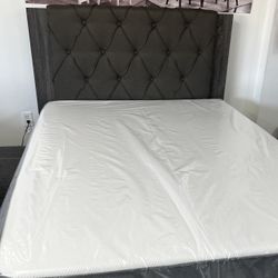 New Queen Bed W Mattress Set 