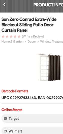 SUN ZERO CONRAD EXTRA WIDE BLACKOUT SLIDING DOOR PATIO CURTAIN PANEL