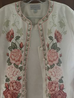 Silk Suit Sz8 adrianna papel Classic Skirt/Jacket