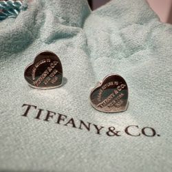 Tiffany & Co Heart Tag Stud Earrings 