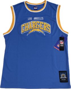 Los Angeles Chargers Blue Basketball Jersey Mens Large Embroidered Ultra Game