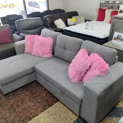 Monaco Sleeper Sofa With Storage Chaise On Sale Now!! Same Day Delivery!!