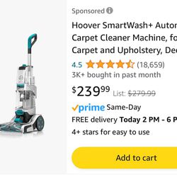 Hoover Smart Wash Carpet Cleaner 