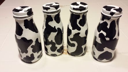 4 Milk jars with lids