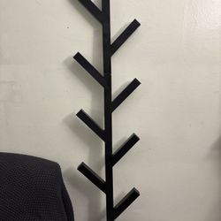 Black Wall-Mounted Coat Purse Hat Rack