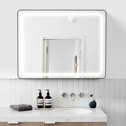 EMBATHER Bathroom Vanity Mirror with LED Lights 40x24, Adjustable 3 Colors LED Mirror for Bathroom, Wall Mounted Anti-Fog (Horizontal or Vertical) Bla