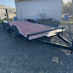 brand new 8.5x16 wood deck car hauler 