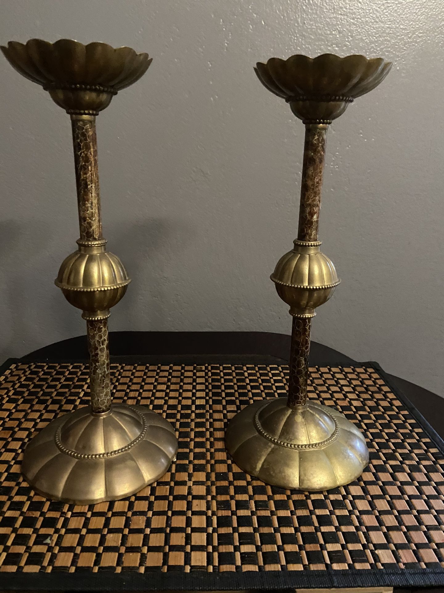 Brass & Metal Made in India Candle Stick holders 12”