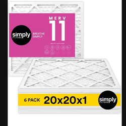 20x20x1 Air Filter, Merv 11, 5 Pack