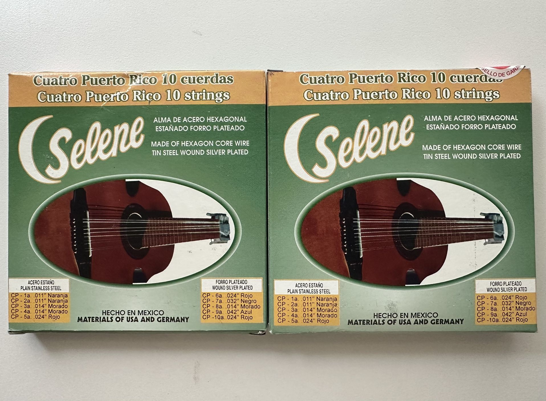 SELENE- PUERTO RICAN CUATRO 10 STRINGS- 2 COMPLETE SETS!