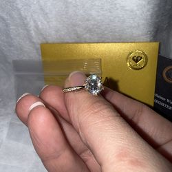 Gold Moissanite Ring (Size 7)