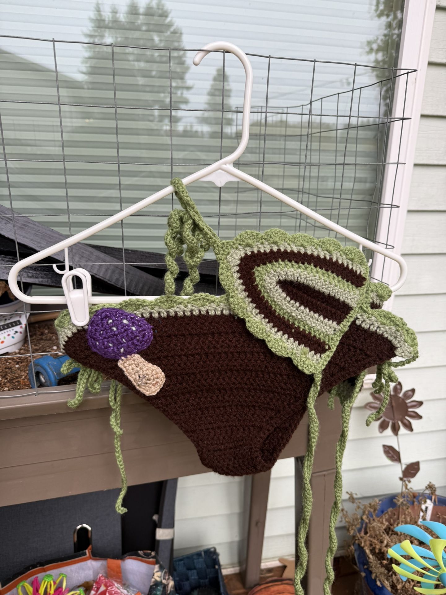 Custom crochet mushroom bikini set