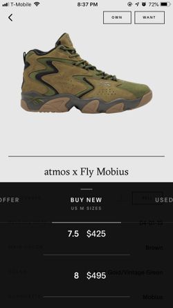 Reebok Atmos x Fly Mobius size 7.5