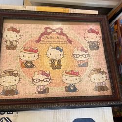 Hello Kitty I n Different Outfit Puzzle Framed