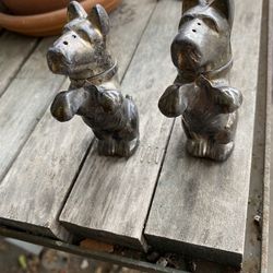 Antique Salt/Pepper Scotty Dogs-Pewter 