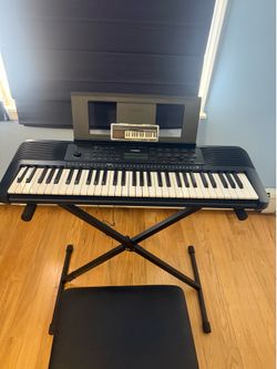Yamaha PSR e273 with Stand, Chair, and “BeatBit”