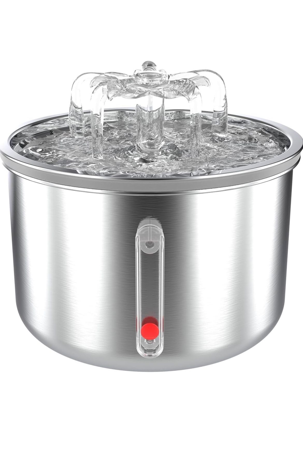 Cat Water Fountain Stainless Steel, 67oz/2L Dog Water Dispenser, Automatic Pet Water Fountain with Ultra Quiet Pump and Water Level Window for Cats,Do