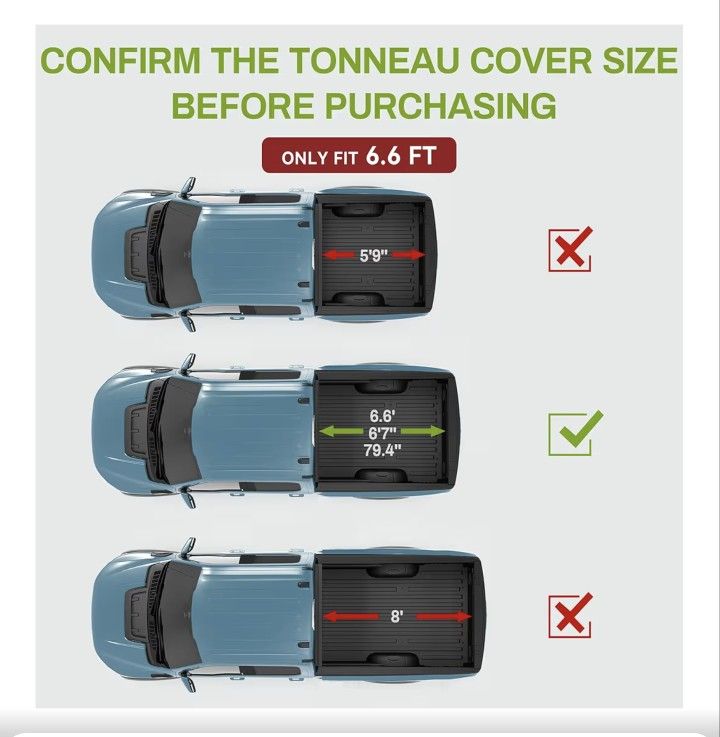 Quad-Fold Cover 6.6 ft Silv/GMC (See Description)