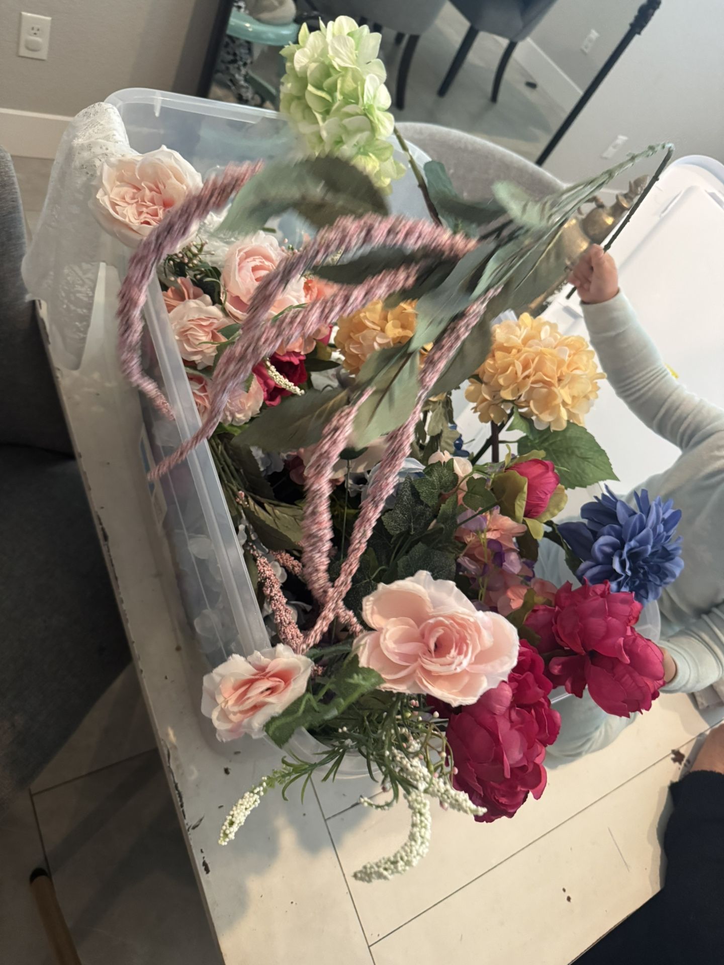 Whole Bin Of Artificial Flowers