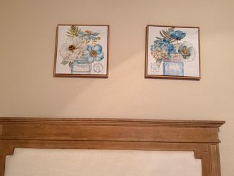 Floral Watercolor Canvas Wall Art Set of 2