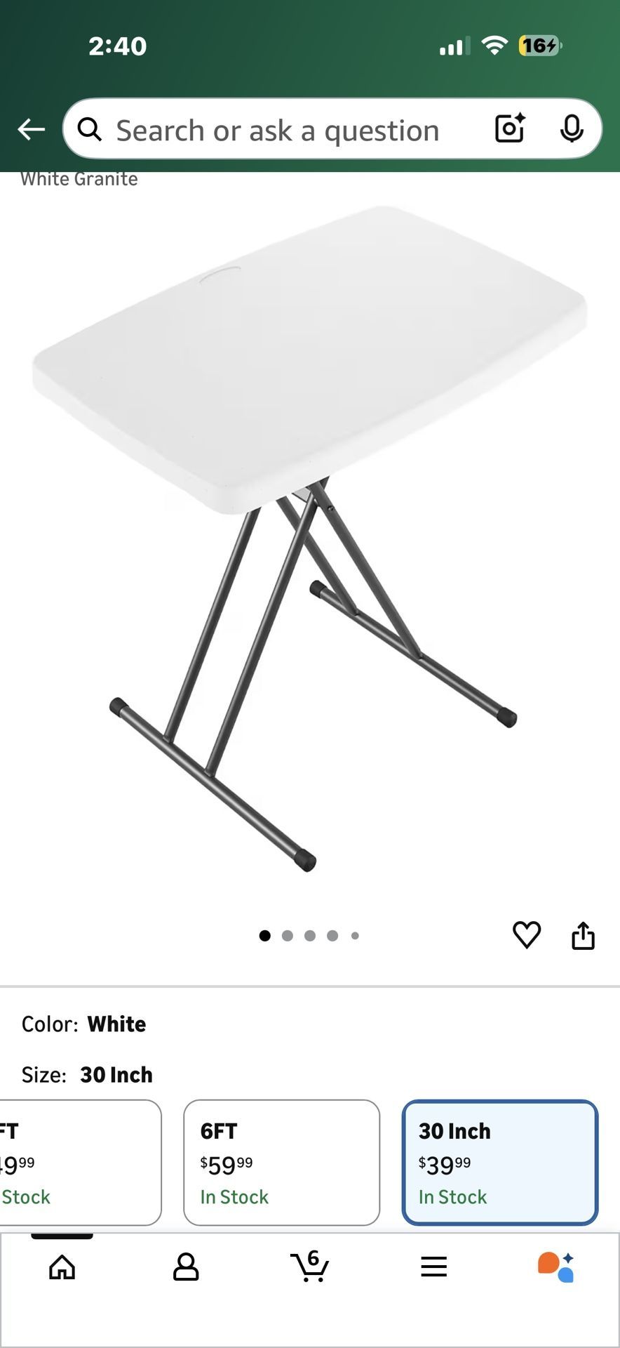 30” Folding Table