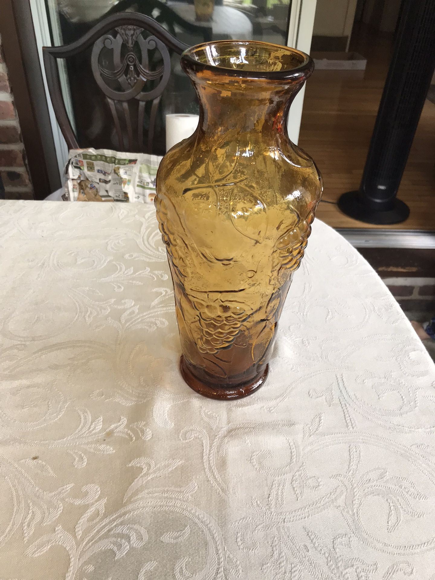 Vintage 1950’s Empoli Amber Glass Vase