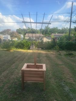 Cedar planter with trellis