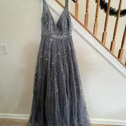 Formal, floor length dress, blue, Camille la Vie